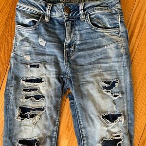 American eagle ripped cropped jeans